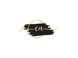 Luxury Ca Logo Icon, Minimal CA Signature Letter Logo Icon Design vector