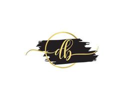 Minimalist Db Logo Vector, Golden DB Signature Letter Design For Shop vector
