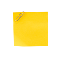 yellow note paper with clip isolated png