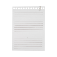 leer Notizbuch Papier isoliert mit Clips png