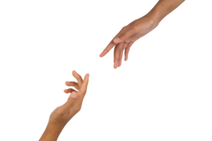 two hands reaching out isolated png