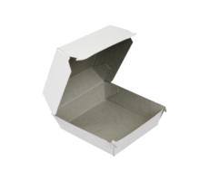 open cardboard box packaging for burger mockups png