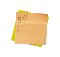 yellow list paper note with clip png