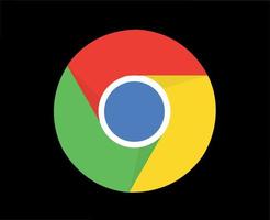 Google Chrome Brand Logo Symbol Design Illustration Vector With Black Background