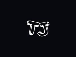 vistoso tj logo icono, minimalista tj logo letra diseño vector