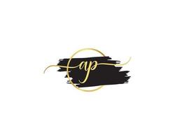 Signature Ap Logo Icon, Initials AP Fashion Letter Logo Design vector
