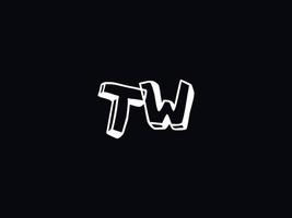 Colorful Tw Logo Icon, Minimalist TW Logo Letter Design vector