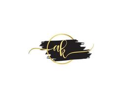 Signature Ak Logo Icon, Initials AK Fashion Letter Logo Design vector