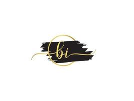 Initial Bi Logo Letter, Luxury BI Signature Logo Letter Vector