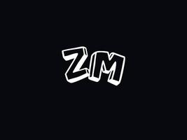 monograma zm logo icono, inicial zm logo letra diseño vector