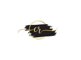 Luxury Cr Logo Icon, Minimal CR Signature Letter Logo Icon Design vector