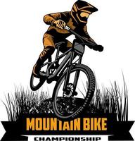montaña bicicleta diseño logo símbolo vector