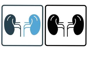 Kidney icon illustration. icon related to internal organ. Solid icon style. Simple vector design editable