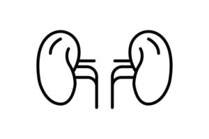 Kidney icon illustration. icon related to internal organ. Line icon style. Simple vector design editable