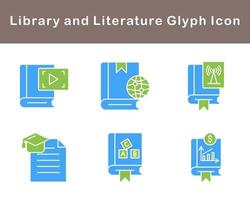 biblioteca y literatura vector icono conjunto