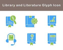 biblioteca y literatura vector icono conjunto