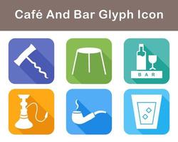 café y bar vector icono conjunto