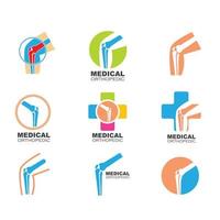knee joint bone logo vector illustration