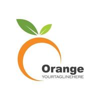 naranja Fruta icono vector logo ilustración