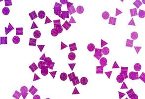 Light Purple vector background with triangles, circles, cubes.