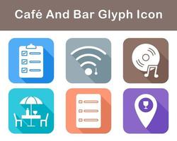 café y bar vector icono conjunto