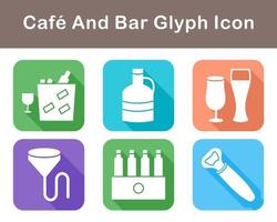 café y bar vector icono conjunto