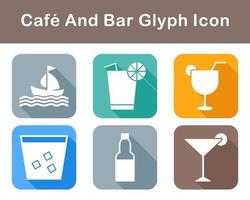 café y bar vector icono conjunto