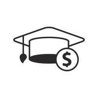 Simple tuition icon with black style vector