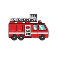 Firefighter car vector illustration with simple design isolated on white background