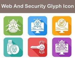 web y seguridad vector icono conjunto