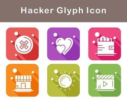 conjunto de iconos de vector de hacker