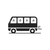 sencillo autobús icono en negro diseño vector
