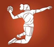 Handball Sport Woman Player Sport Graphic Vector