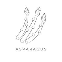 Asparagus Simple Line Art Vector Illustration Logo