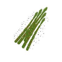 Vector Illustration Logo of a Bunch of Parboiled Green Asparagus