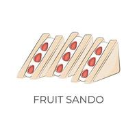 Fruta sando japonés comida vector ilustración logo