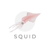 Squid Realistic Vector Illustration Logo