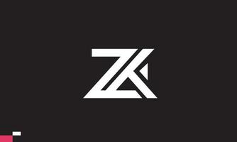 letras del alfabeto iniciales monograma logo zk, kz, z y k vector