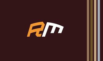 alfabeto letras iniciales monograma logo rm, mr, r y m vector