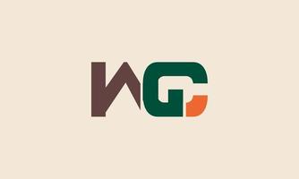 letras del alfabeto iniciales monograma logo wg, gw, w y g vector