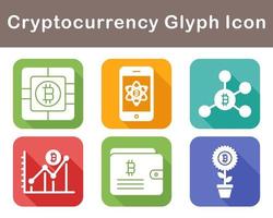 Bitcoin And Cryptocurrency Vector Icon Set