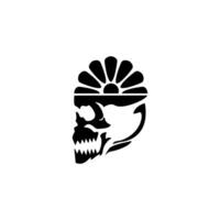 Skull head with crown icon. Skull head with crown vector icon