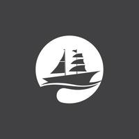 Sailing boat yacht logo vector illustration