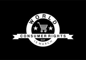 World Consumer Rights Day Shop logo design with shopping cart vector illustration. Shopping logo design template.