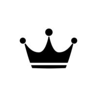 Crown icon. Flat Vector illustration. Simple black symbol on white background