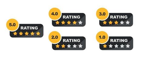 Set of star rating design. Five stars rating icon. Feedback concept. vector