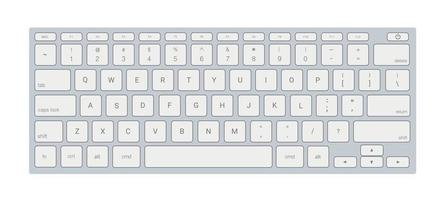 Realistic white computer keyboard isolated. Modern computer keyboard. vector