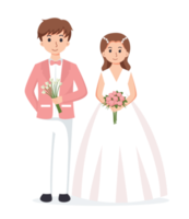 la mariée et jeune marié. couple mariage illustration png