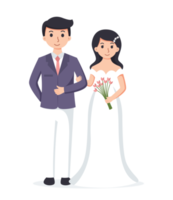 la mariée et jeune marié. couple mariage illustration png