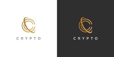 Crypto logo design with creative letter c idea vector